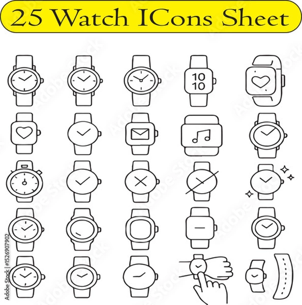 Fototapeta Watch ICons Sheet