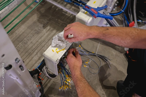 Obraz electrician work with wire