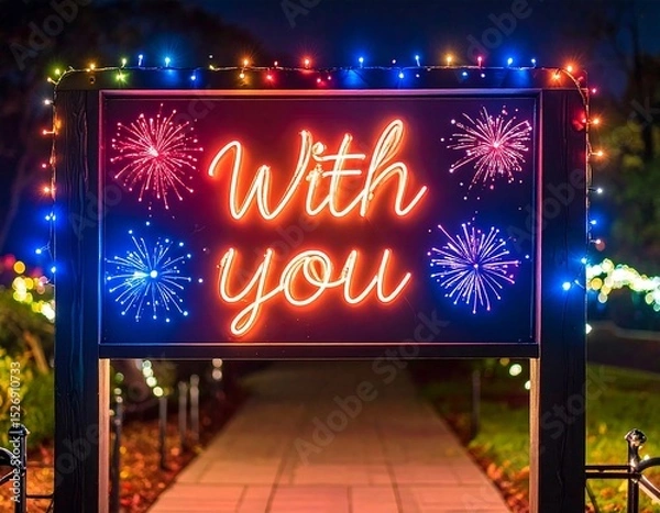 Obraz Romantic sign at night