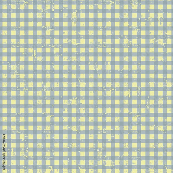 Obraz Seamless checkered pattern with trendy gingham checks textured, aged, faded or discolored for wrapping paper, clothing, textile and other design projects