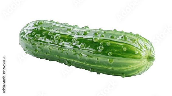 Fototapeta A fresh green cucumber image isolated on transparent background