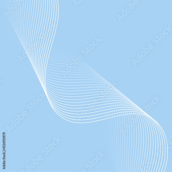 Obraz Abstract background with lines and waves. Banner. Element for design isolated. Vector background for brochure, booklet, flyer, poster. Blue and white gradient