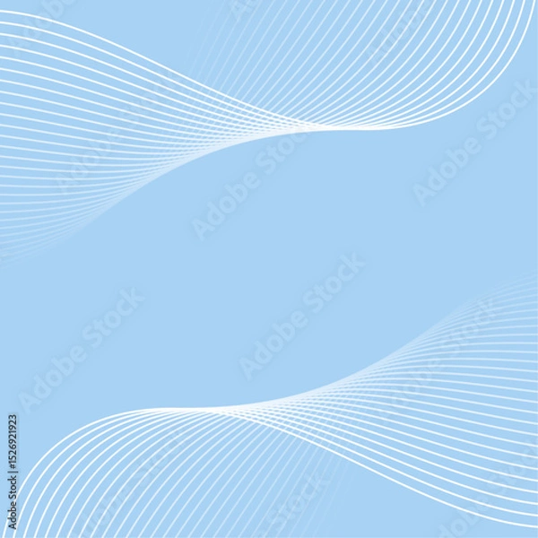 Fototapeta Abstract background with lines and waves. Banner. Element for design isolated. Vector background for brochure, booklet, flyer, poster. Blue and white gradient