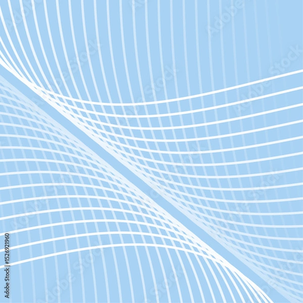 Obraz Abstract background with lines and waves. Banner. Element for design isolated. Vector background for brochure, booklet, flyer, poster. Blue and white gradient