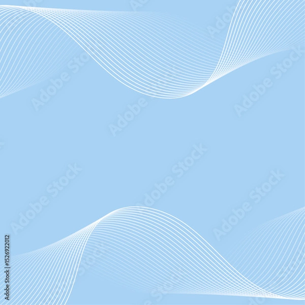 Obraz Abstract background with lines and waves. Banner. Element for design isolated. Vector background for brochure, booklet, flyer, poster. Blue and white gradient