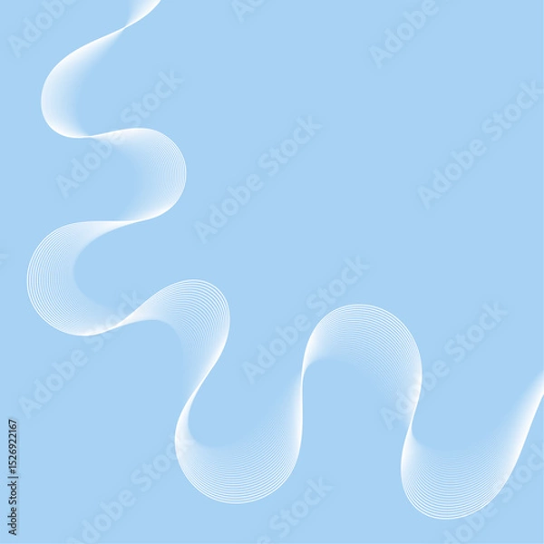 Obraz Abstract background with lines and waves. Banner. Element for design isolated. Vector background for brochure, booklet, flyer, poster. Blue and white gradient