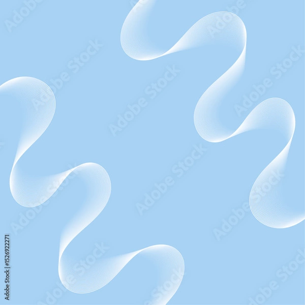 Obraz Abstract background with lines and waves. Banner. Element for design isolated. Vector background for brochure, booklet, flyer, poster. Blue and white gradient