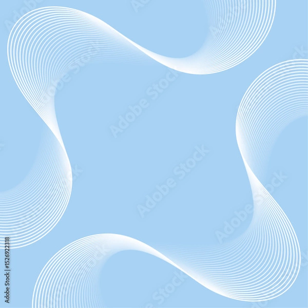 Fototapeta Abstract background with lines and waves. Banner. Element for design isolated. Vector background for brochure, booklet, flyer, poster. Blue and white gradient