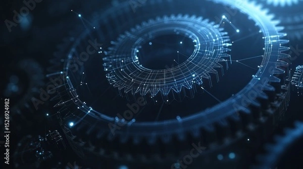 Fototapeta Abstract gears network