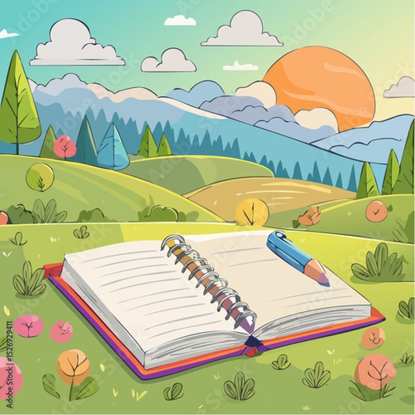 Obraz Notebook doodling itself
