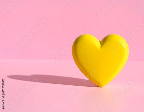 Obraz Yellow heart on pink