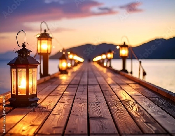 Obraz Wooden pier at sunset (1)