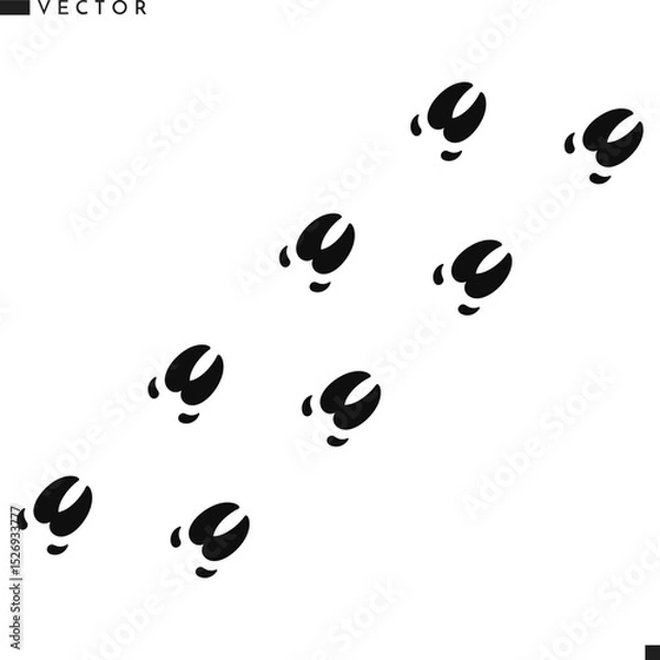 Obraz Animal footprint vector. Wild boar paw print