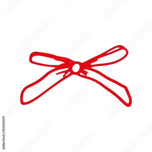 Obraz Whimsical Handdrawn Bow Illustrations. Doodle Ribbons for Cards, Stickers, and Prints