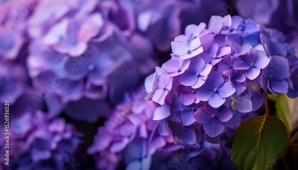 Fototapeta purple background hydrangea arborescens inflorescence close up commonly known as smooth hydrangea wild hydrangea sevenbark