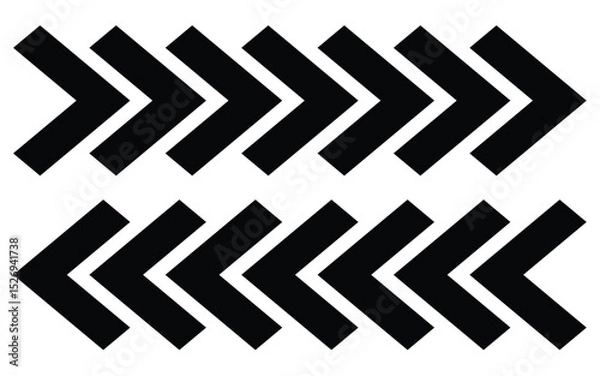 Fototapeta Dynamic moving arrow symbol. Arrow dynamic symbol. Speed, fast arrows symbols set elements. Chevron arrow icon. vector illustration eps 10,