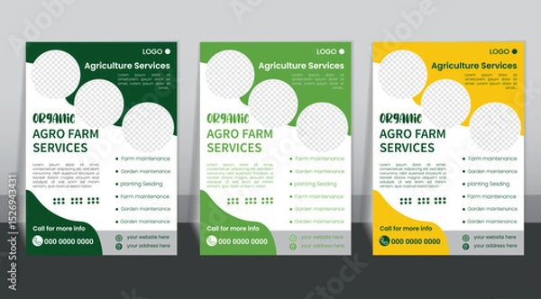 Fototapeta A4 Editable Organic Agriculture Flyer Template – Eye-Catching, Modern & Professional Farm Promotion Design for Agri Business