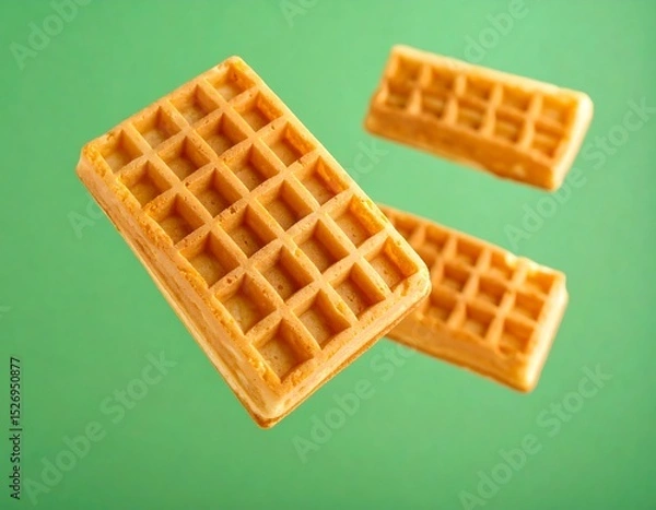 Obraz Crispy waffles in mid-air