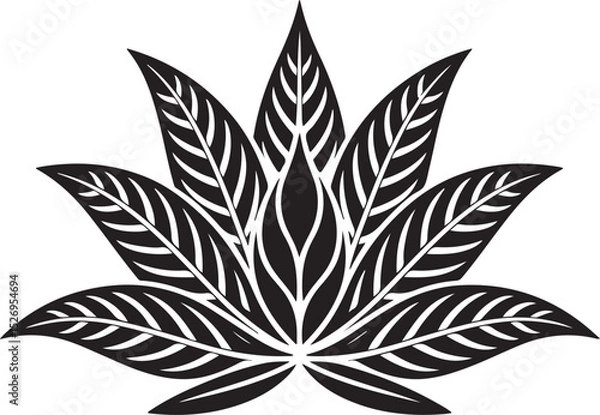 Fototapeta Ornate Black and White Leaf Design