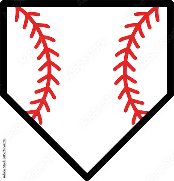 Fototapeta Baseball  Home Plate Scalable SVG Vector Graphic with Editable Paths and Layers for Web, UI Design, Digital Art, and Print Applications