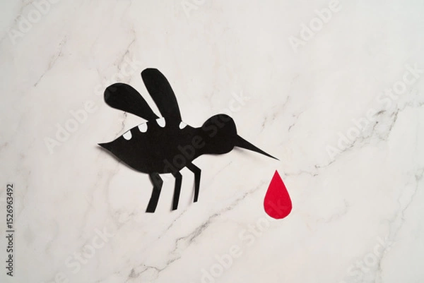 Fototapeta Stop Mosquito bite symbol for Zika, Dengue, Malaria prevention campaign