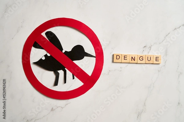 Fototapeta Stop Mosquito bite symbol for Zika, Dengue, Malaria prevention campaign