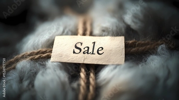 Fototapeta Stylish and uncluttered poster with the word "Sale" in capital letters, used for online store promotions and sales announcements.