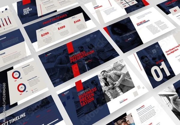 Fototapeta Business Presentation Slide Deck  Template