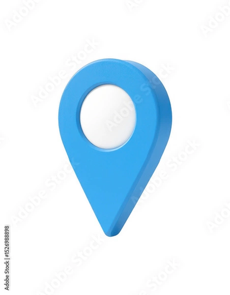 Obraz Isolated blue location pin transparent background digital design modern environment