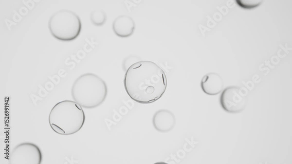 Fototapeta Floating bubble. Water drops. 3d rendering illustration not AI