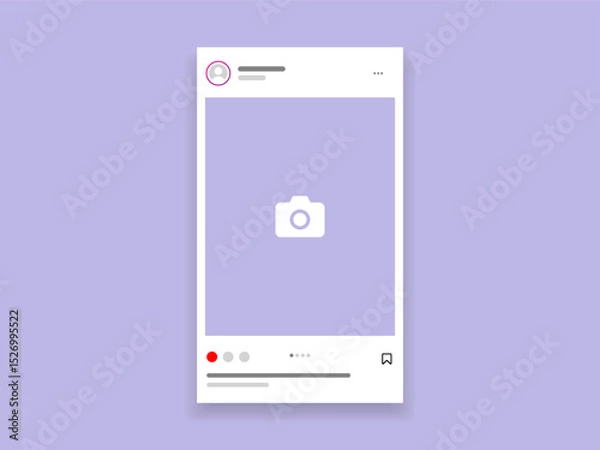 Obraz Social media carousel post template mockup. Mobile app interface with blank pictures, editable posts. Scroll frame pages, social media photography.