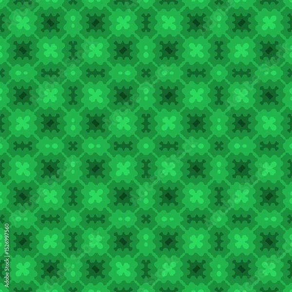 Fototapeta Seamless green St. Patrick's Day pattern, square