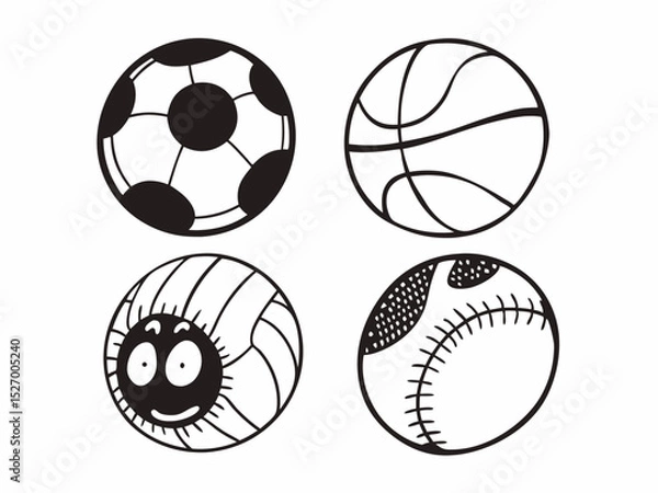 Fototapeta set of sport balls