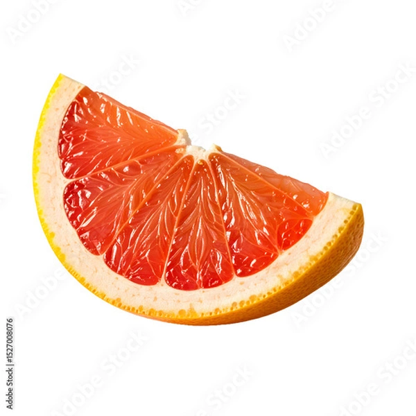 Obraz Vibrant grapefruit segment displaying its juicy interior layers on the transparent background