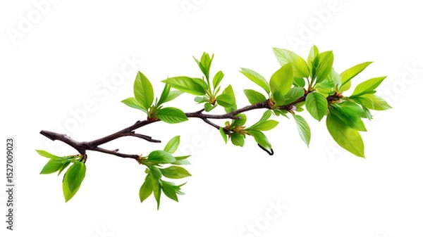 Obraz A branch of a tree with green leaves