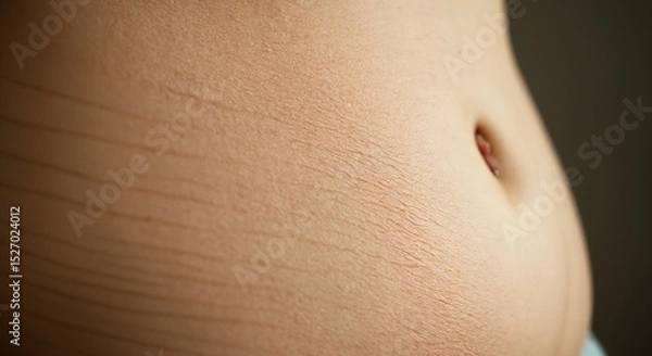 Obraz Close-up of stomach with visible stretch marks