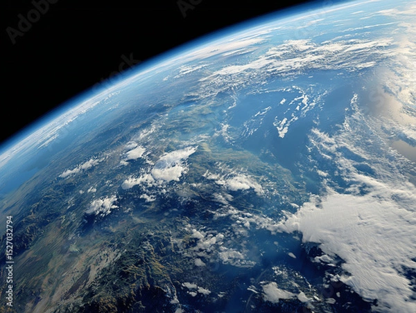 Fototapeta Earth from space showing continents and oceans