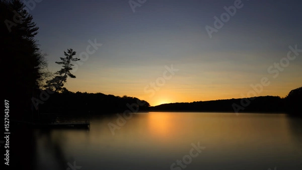 Fototapeta sunset over lake
