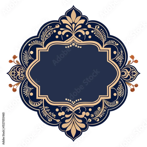 Fototapeta round frame with floral ornament