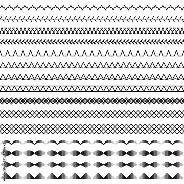 Fototapeta Sewing machine stitches seamless pattern, part 2