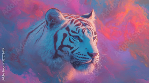 Fototapeta Vibrant Tiger: A Symphony of Color and Majesty