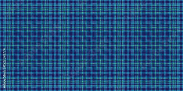 Fototapeta Winter seamless pattern check, hobby vector texture tartan. Card fabric plaid background textile in cyan and indigo colors.