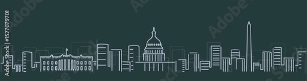 Fototapeta Washington Simple Lines Skyline on Dark Background