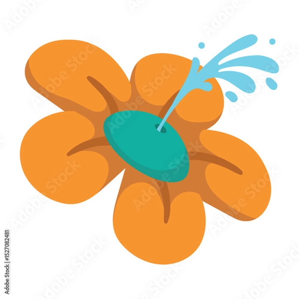 Obraz Squirt Flower Vector Illustration: Playful Cartoon Prank Toy