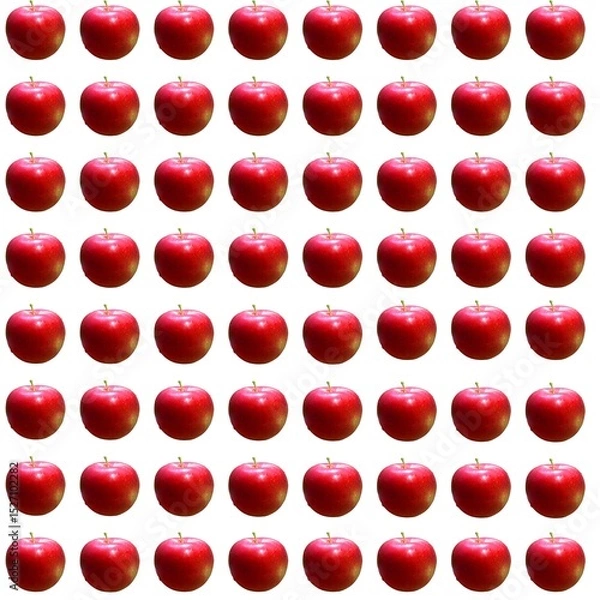 Fototapeta Seamless Pattern of Red Apples on a White Background