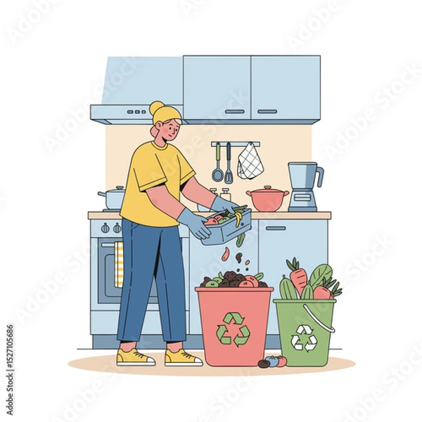 Obraz partment resident composting food waste