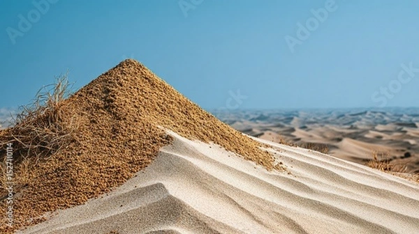 Obraz A sand dune with a pile of a different color sand.