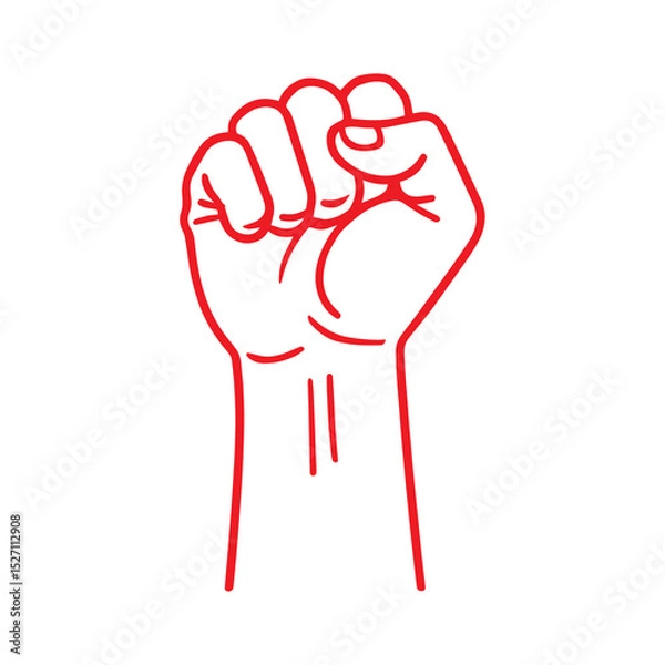 Fototapeta Power Fist, Clenched Fist, Protest Icon, Protest Fist, Unity Icon, Protest Symbol, Solidarity Fist, Vector Illustration Background