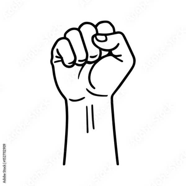 Fototapeta Power Fist, Clenched Fist, Protest Icon, Protest Fist, Unity Icon, Protest Symbol, Solidarity Fist, Vector Illustration Background