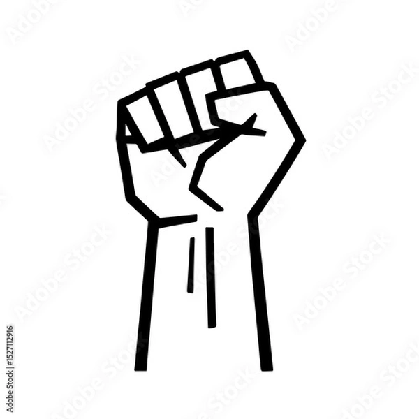 Fototapeta Power Fist, Clenched Fist, Protest Icon, Protest Fist, Unity Icon, Protest Symbol, Solidarity Fist, Vector Illustration Background